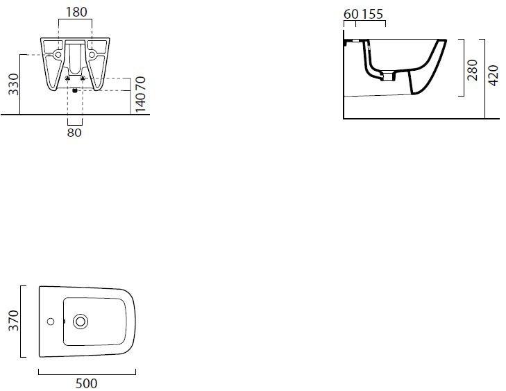 9064111 Биде подвесное Sand GSI ceramica - Вид №3