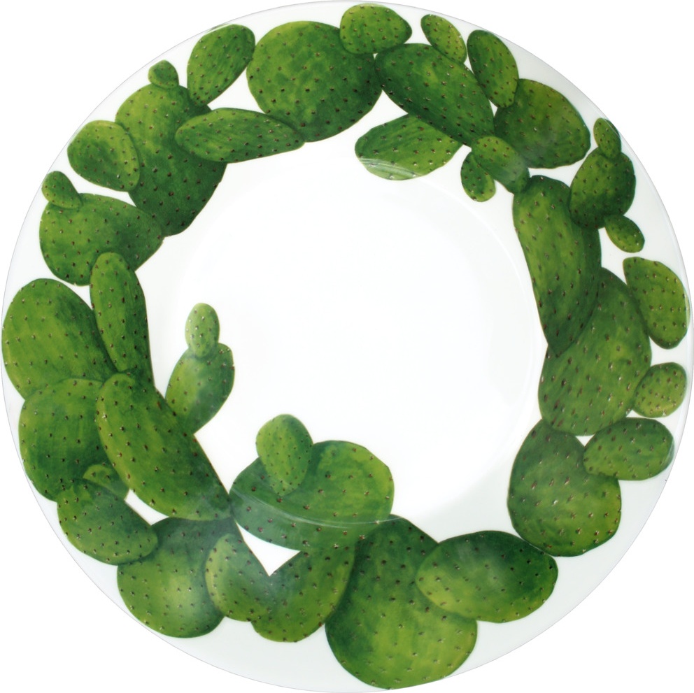 10640797 Taitu Тарелка суповая Taitu "Кактусы" 21см Фарфор костяной 