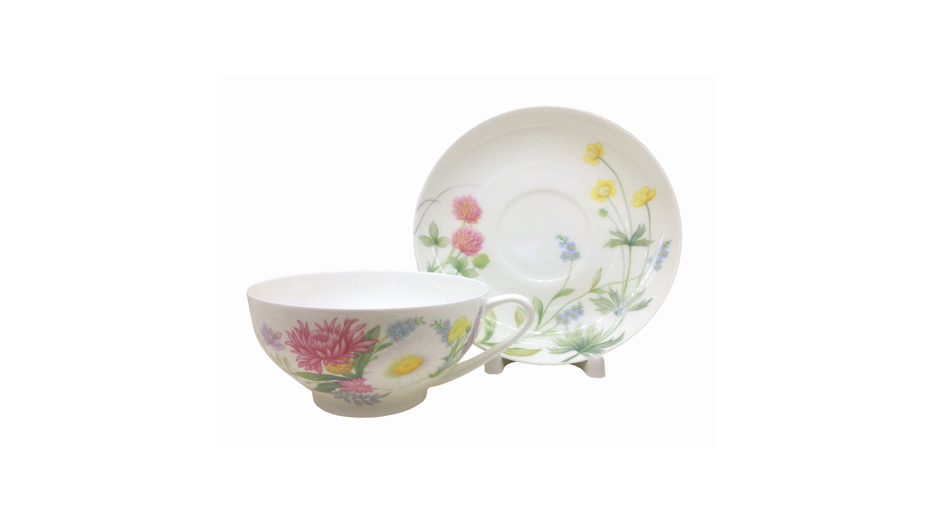 10580684 Императорский фарфоровый завод Сервиз чайный 6/14 "Полевые цветы" "Купольная" Фарфор костяной  - Вид №3