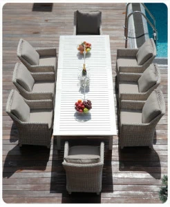 Обеденная группа из искусственного ротанга белая на 8 персон "Тоскана" BESTA FIESTA ПЛЕТЕНАЯ 044722 Белый