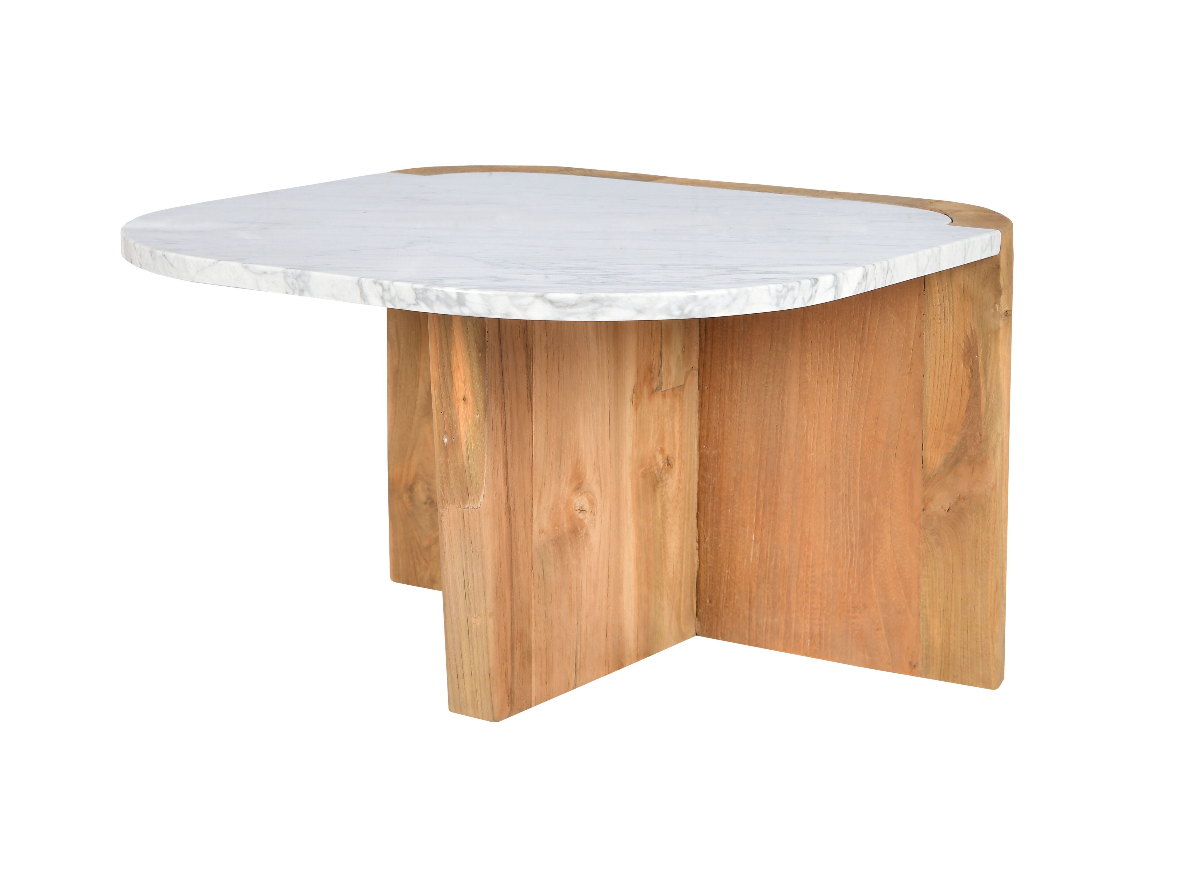 Квадратный стол из тикового дерева с столешницей из каррарского мрамора cbdesign 70 ARCH-00053983