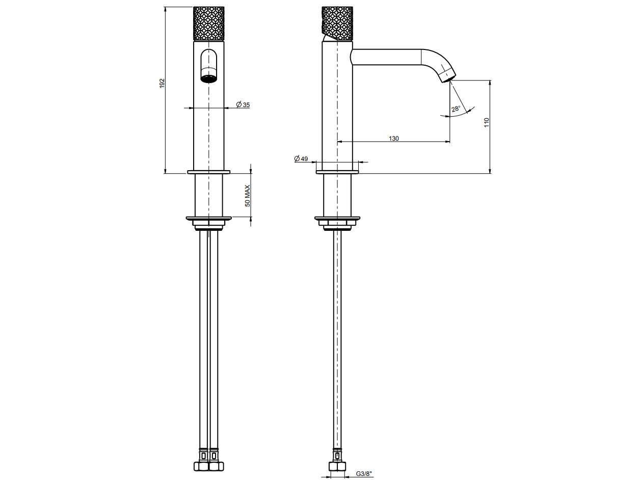 Однорычажный смеситель для раковины с ограничителем расхода Rubinetterie Frattini Pepe XLS ARCH-00058052 - Вид №7