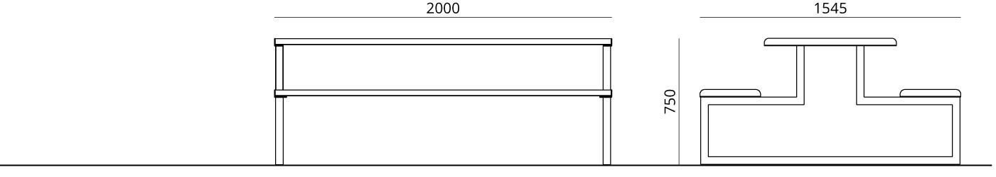 Urbantime Прямоугольный стол для пикника со встроенными скамейками Ventiquattrore.h24 sun-id-1480925 - Вид №4