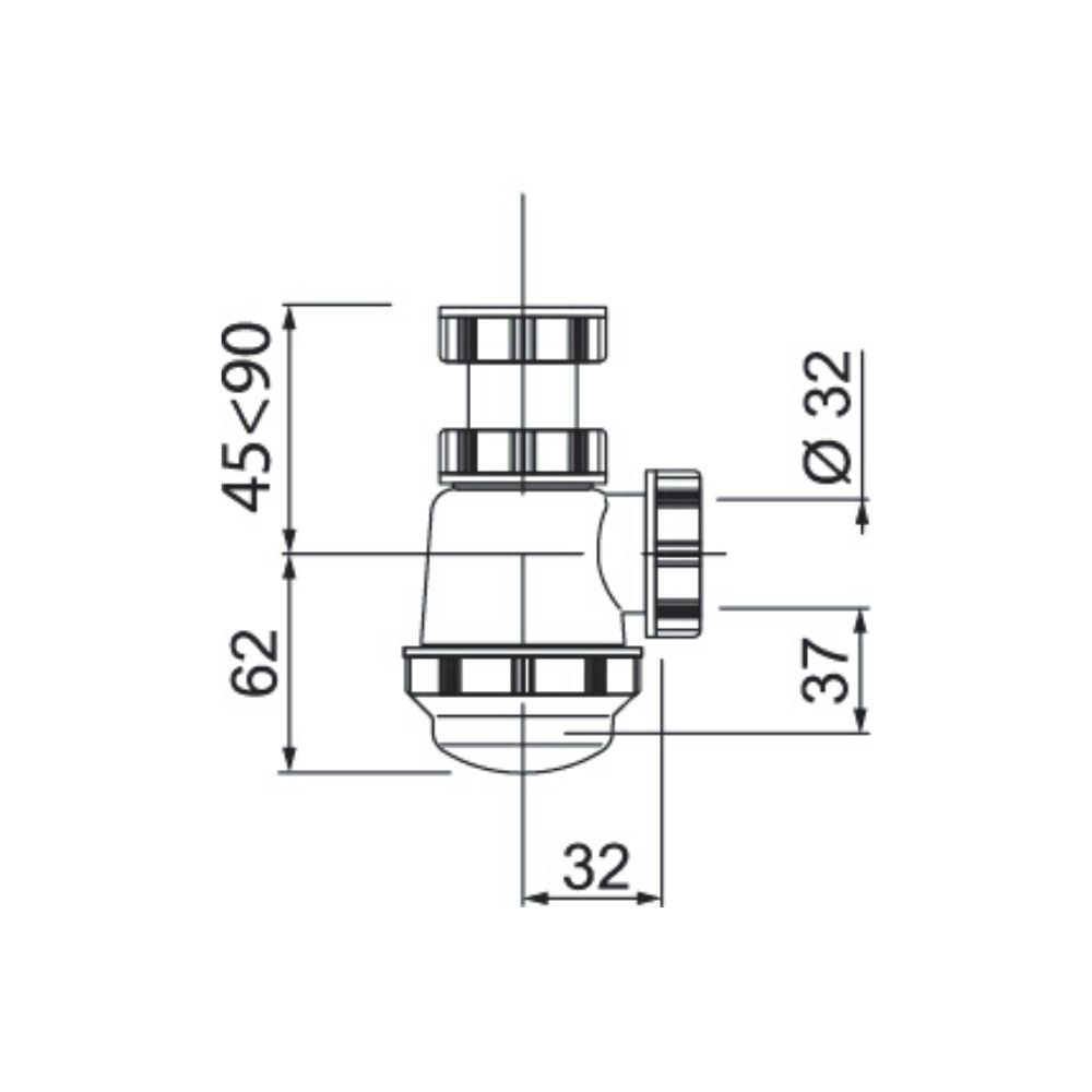 Сифон 1' 1/4*32 мм для биде и умывальников (SP3178) SP3178 Santreyd  - Вид №3