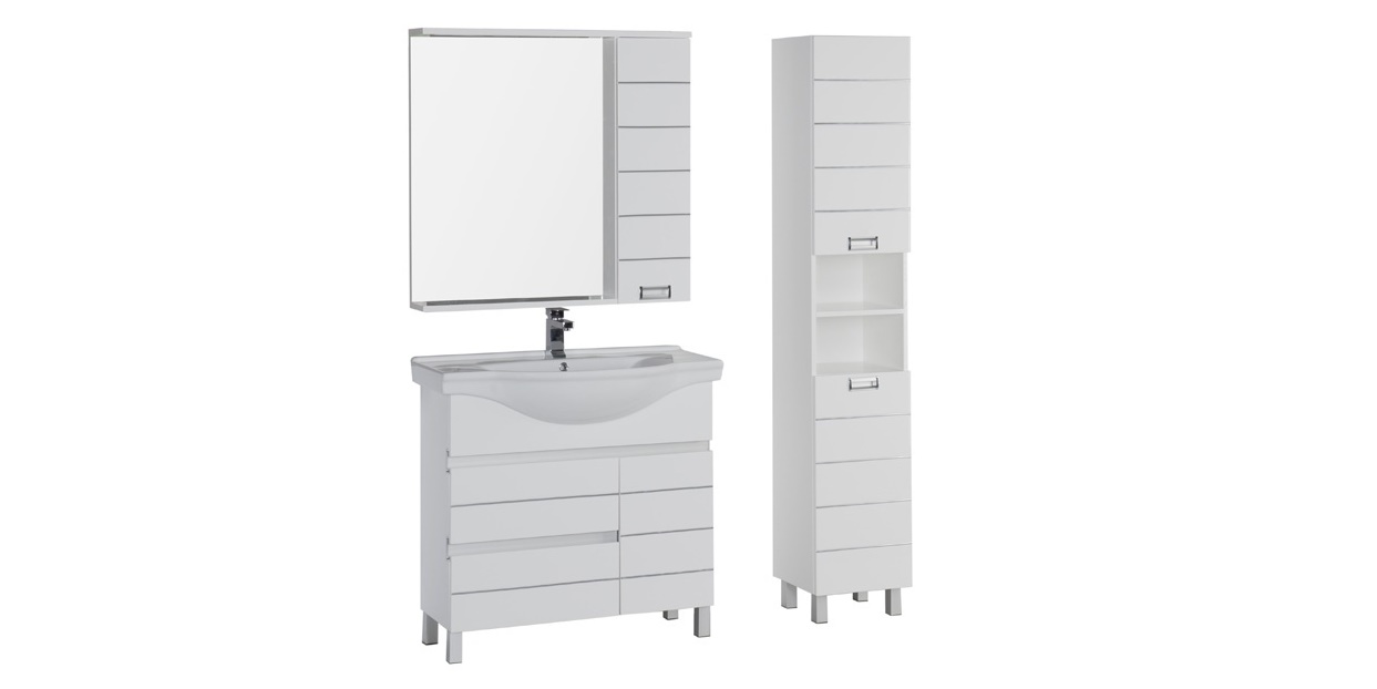 Комплект мебели Aquanet Доминика 90 белый 00172405 - Вид №3