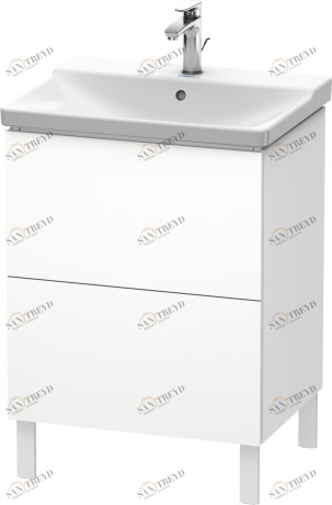 LC660001818 Тумбочка напольная L-Cube #LC6600 620 x 481 мм Белый матовый, декор Duravit