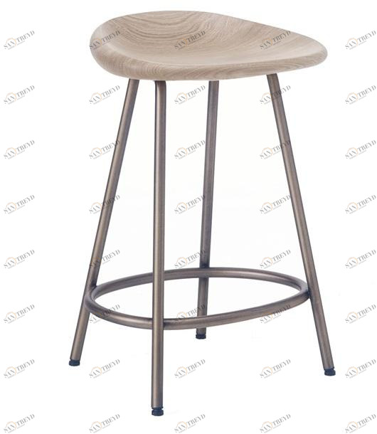 BassamFellows Табурет из стали и дерева Pebble Cb-272