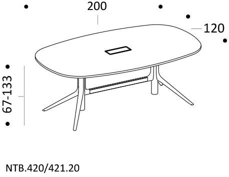 ICF Прямоугольный стол для совещаний, регулируемый по высоте, с системой управления кабелями Notable sun-id-1370700 - Вид №21