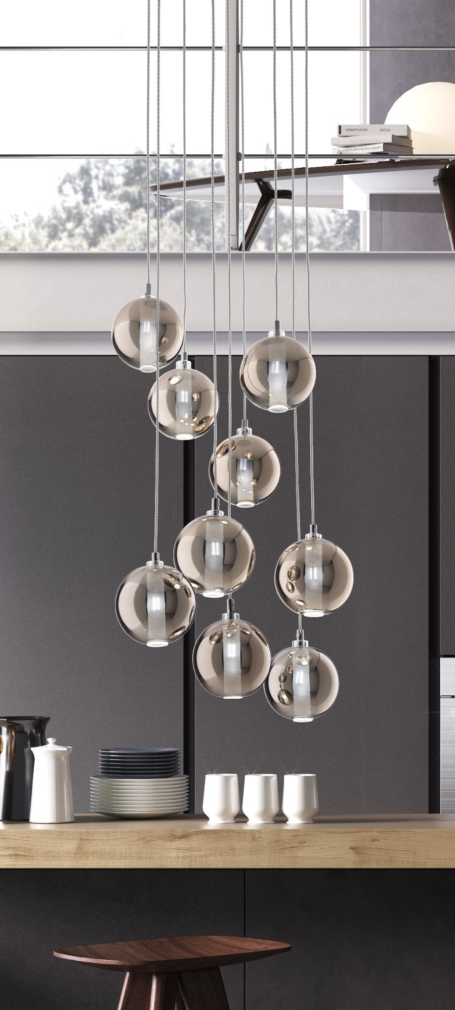 Металлический подвесной светильник из боросиликатного стекла Cangini & Tucci затмение ARCH-00075818 - Вид №2