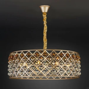 Люстра подвесная золотистая Bogates 307/9 Strotskis BOGATES ДИЗАЙНЕРСКИЕ, PERLINE 00-3887889 Золото