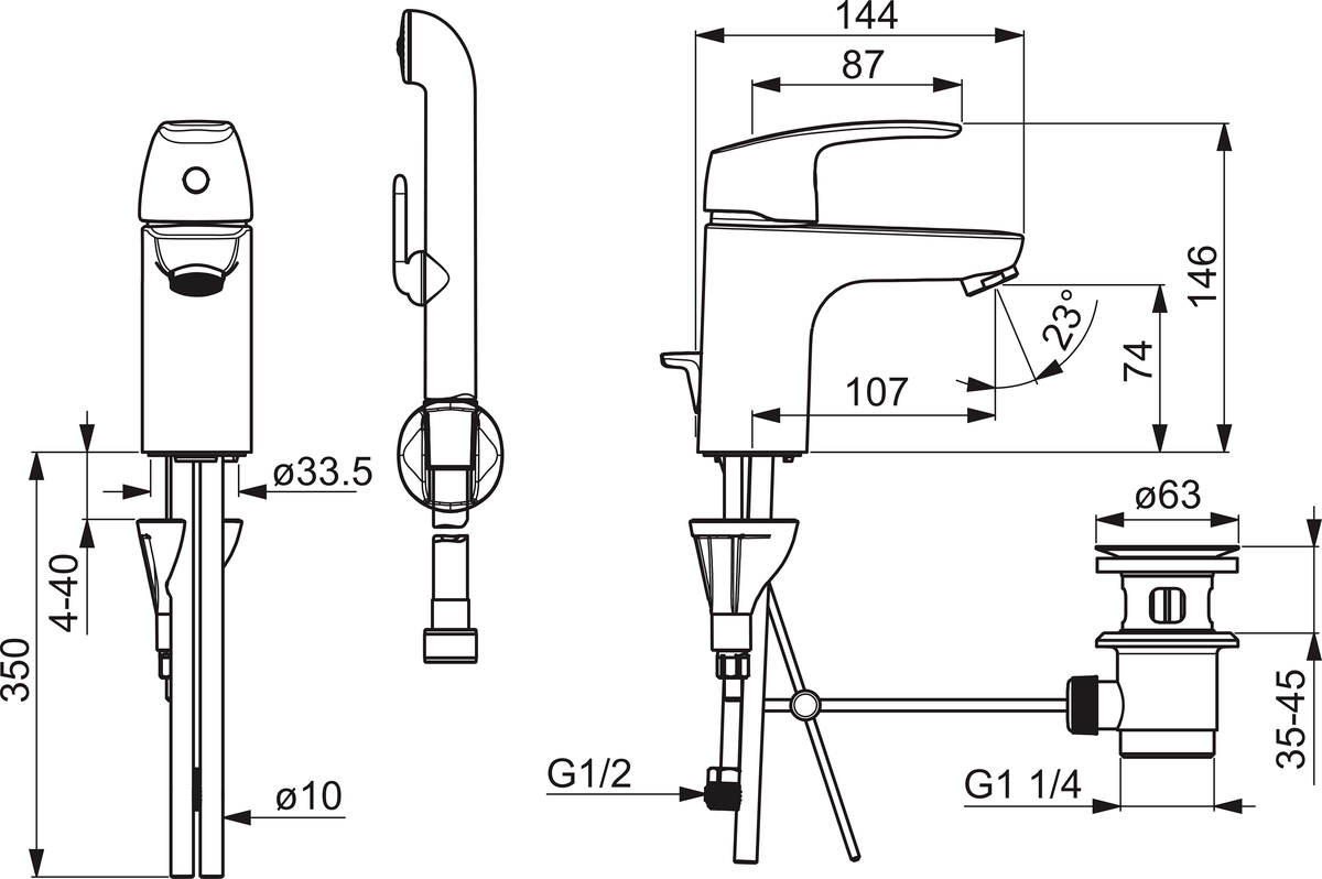 Oras 1008 Смеситель для умывальника 1008 Safira Хром  - Вид №1