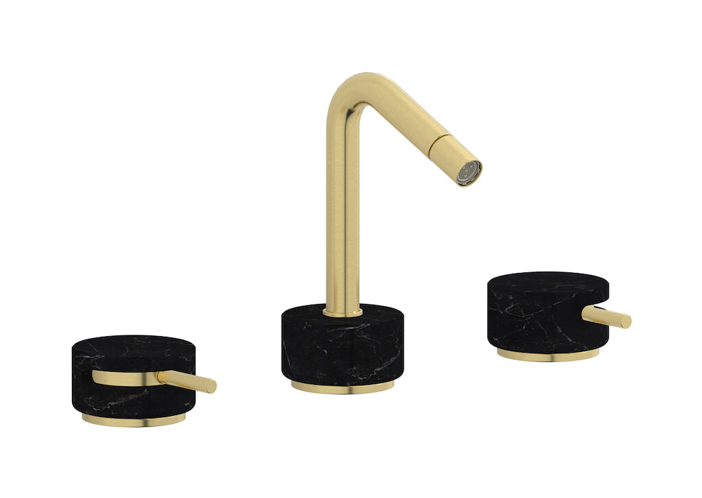 Смеситель для биде на 3 отверстия с донным клапаном WE ARE IB mr393is_2 Brushed Pale Gold Marmo