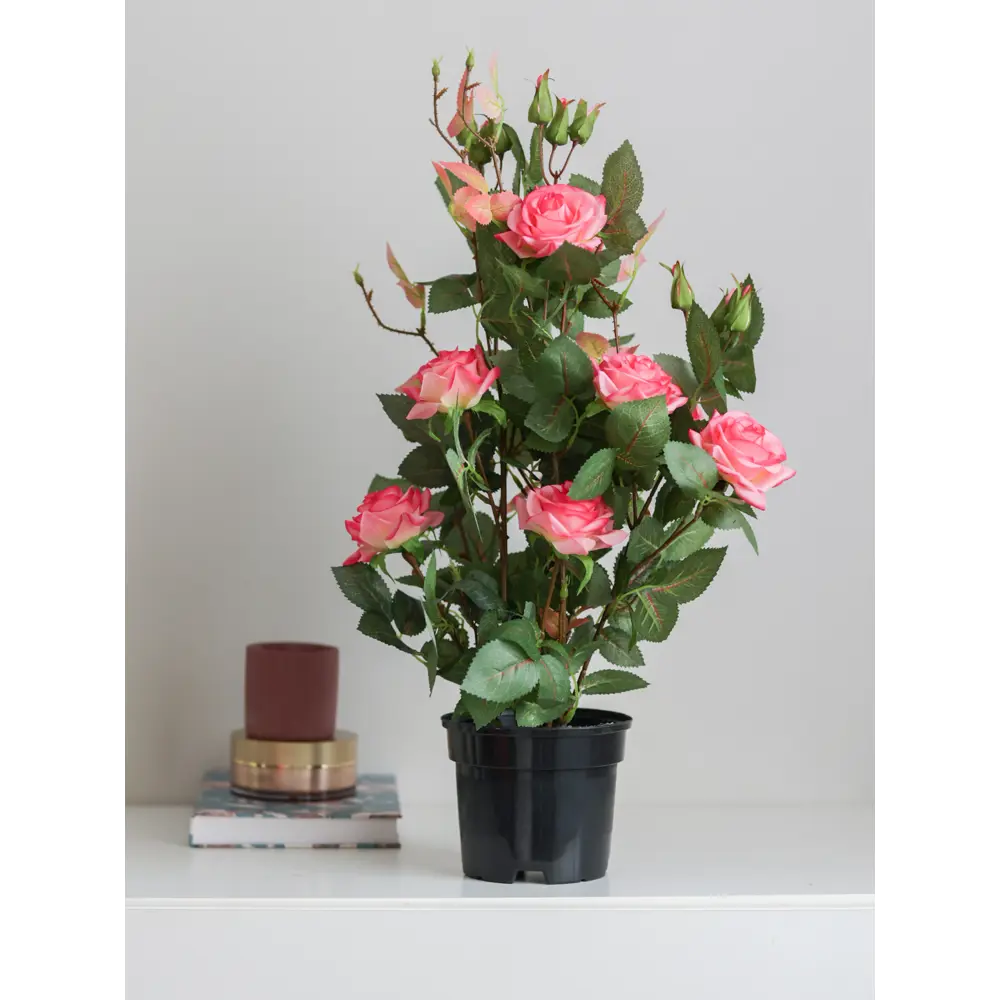 89356244 Искусственное растение в горшке роза Салем h50 см цвет розовый STLM-0966198 Santreyd  - Вид №4