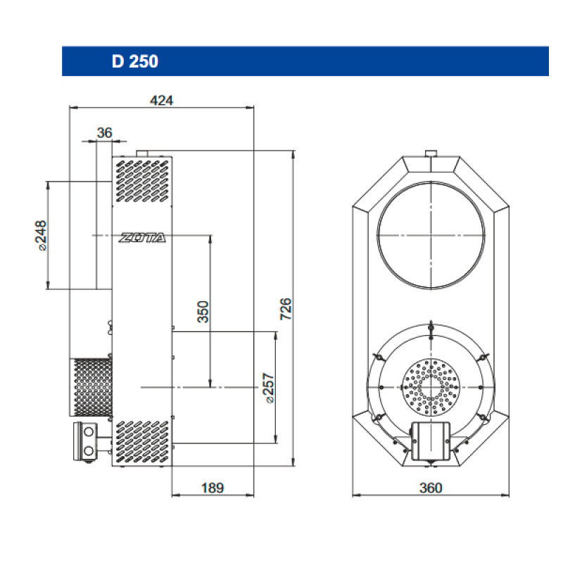 Дымосос Zota D 250 ZOTA_ZOTA ДЫМОСОСD250 - Вид №5