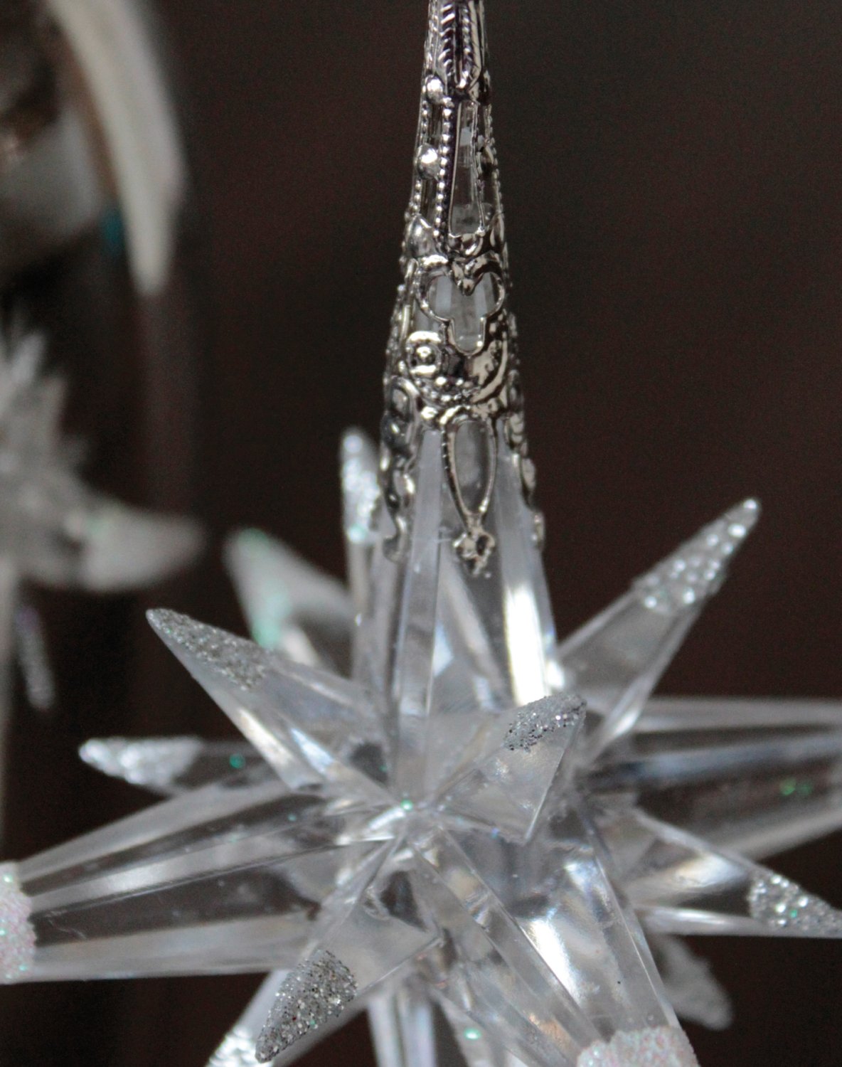 1322 796 a3 Декор звезда, акрил, 10 см, бело-серебристый H-andreas  - Вид №3