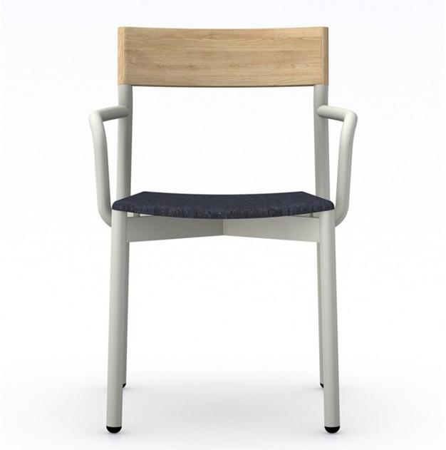 Vela Arredamenti Штабелируемый стул из железа и дерева с подлокотниками sun-id-1427990 - Вид №2