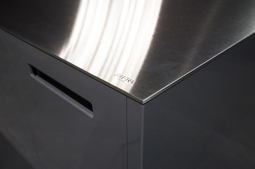 RIFRA Линейная кухня в глянцевом свинце и матовом свинцовом лаке Zero sun-id-1386825 - Вид №3