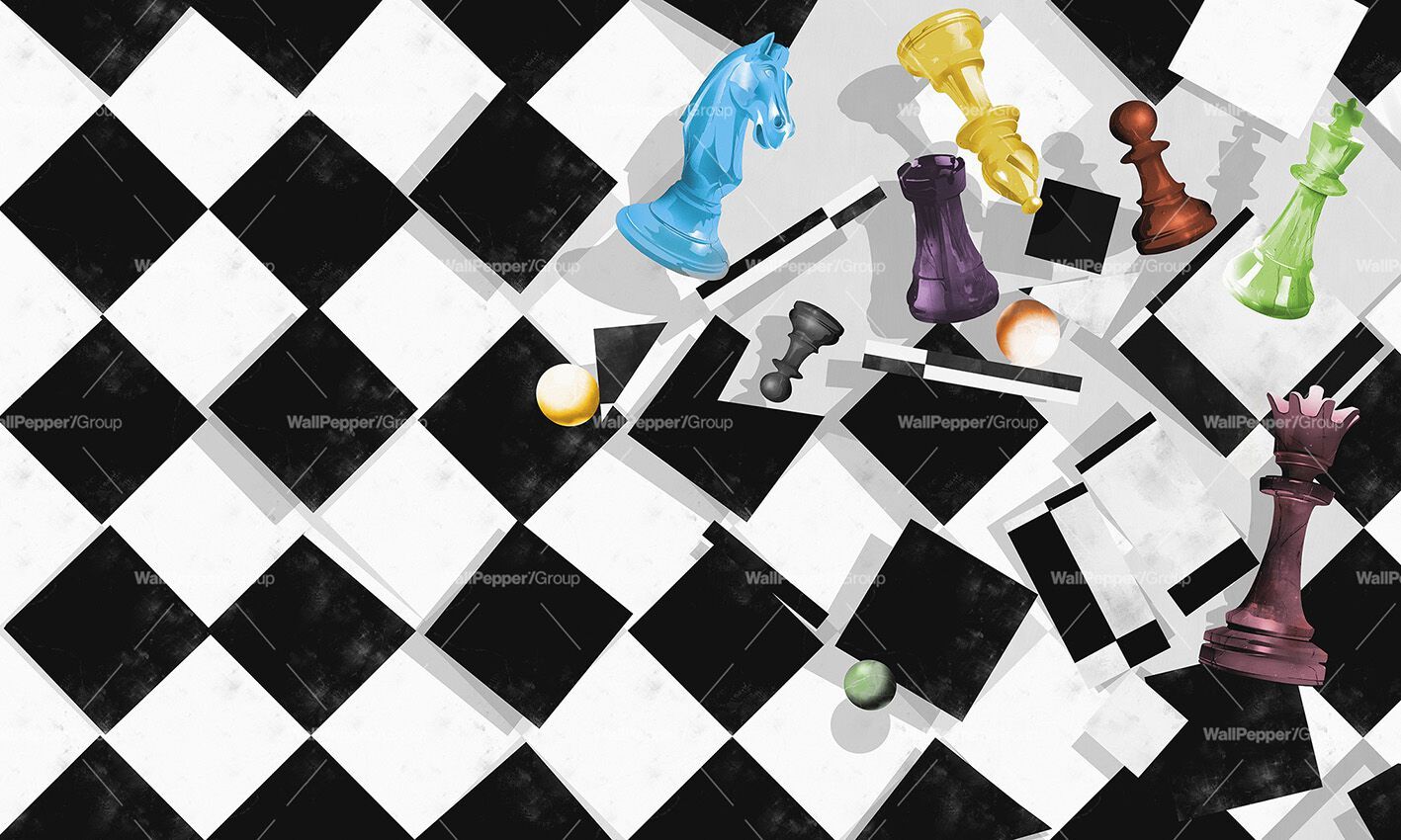 Carta da parati PVC free, eco-friendly, lavabile WallPepper CHECKMATE ARCH-00052769 - Вид №1