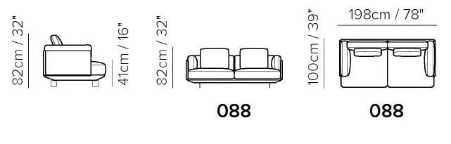 2-местный тканевый диван Natuzzi Italia Campus ARCH-00050590 - Вид №4