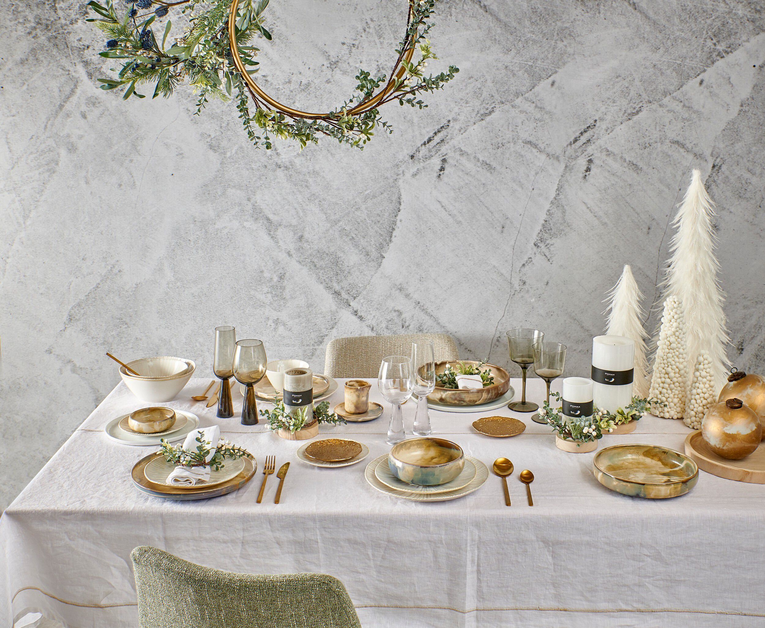 Круглая фарфоровая тарелка POMAX Mysa ARCH-00033388 - Вид №3