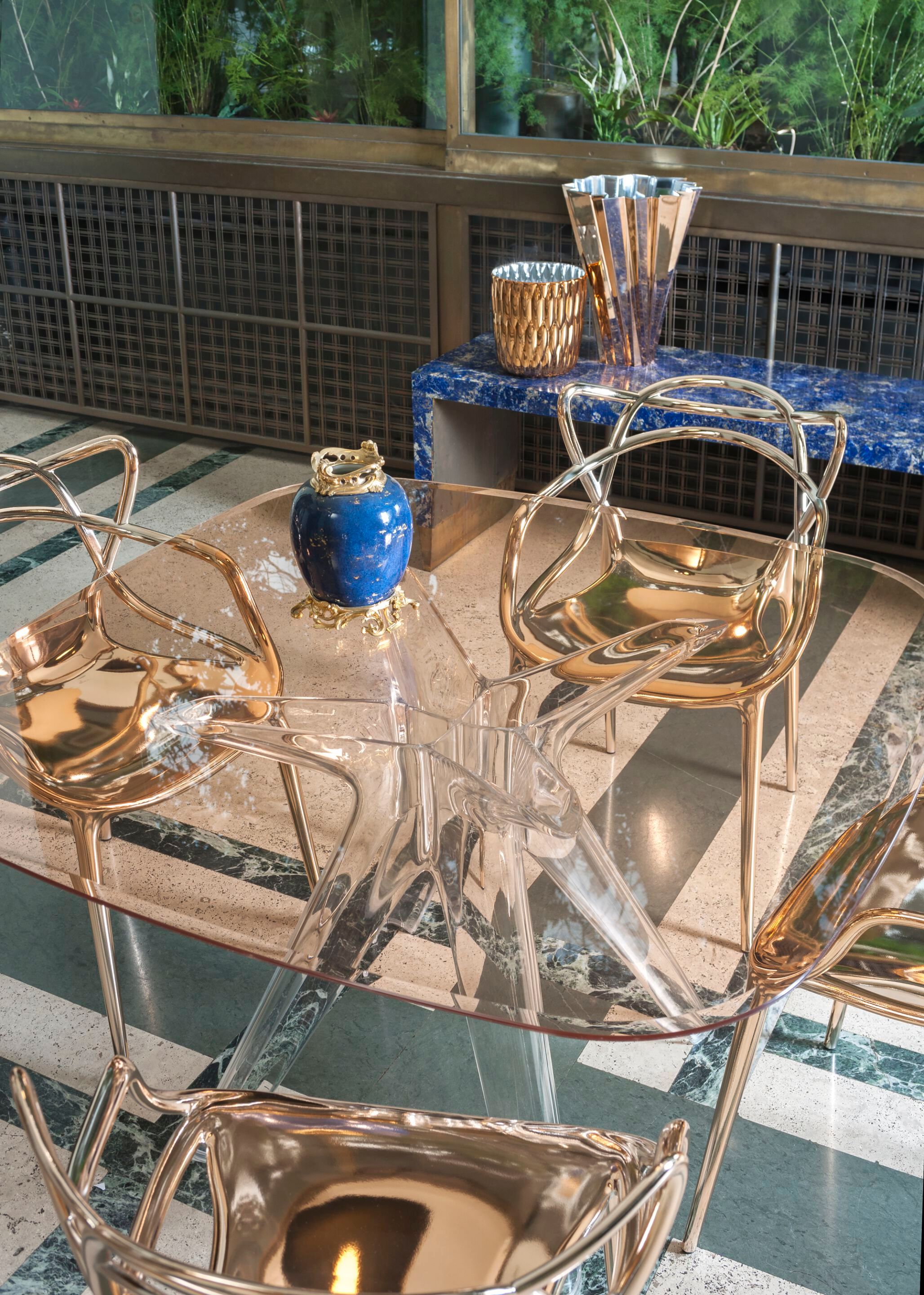 Квадратный стол из хрусталя и инженерного пластика Kartell SIR GIO ARCH-00107757 - Вид №3