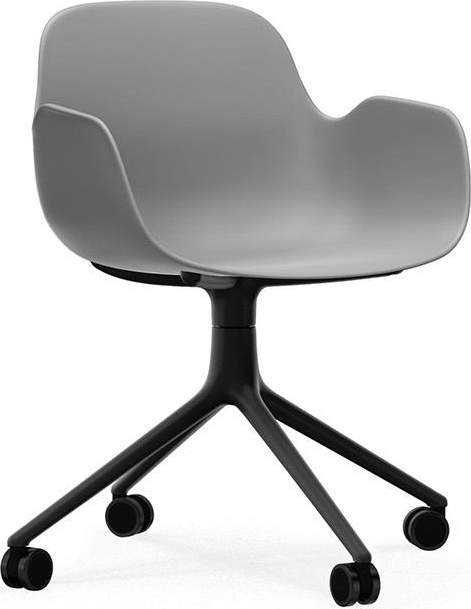 604980 Кресло Swivel 4W Black Aluminium / Gray Normann Copenhagen Form