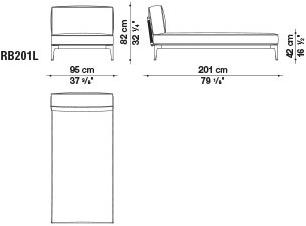 B&B Italia Outdoor Садовый диван из ткани с шезлонгом Ribes sun-id-1471587 - Вид №12