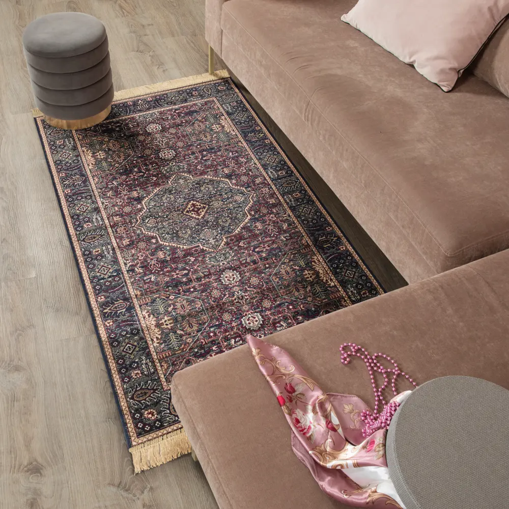 Ковер вискоза Isphahan 84332 Navy 80x150 см цвет синий 83271523 STLM-2148754 Santreyd 