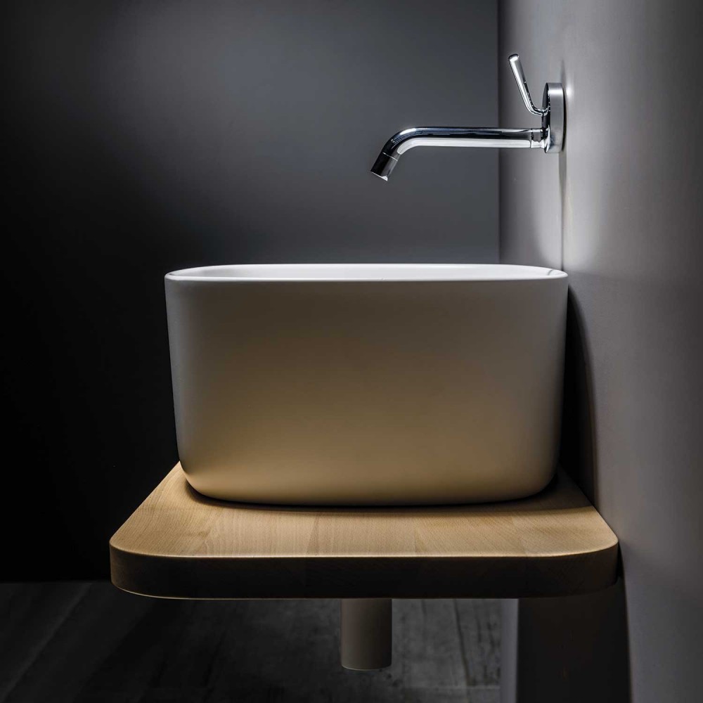 EVLACOU Подвесная раковина настенная прямоугольная EVER Life Design Bounce белая - Вид №4