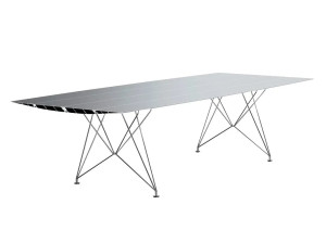 Прямоугольный обеденный стол из алюминия и нержавеющей стали