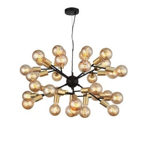 Люстра светодиодная подвесная коричневая 32 лампы ST Luce Foglione SL437.403.32 ST LUCE ДИЗАЙНЕРСКИЕ, FOGLIONE 00-3834393 Коричневый;черный