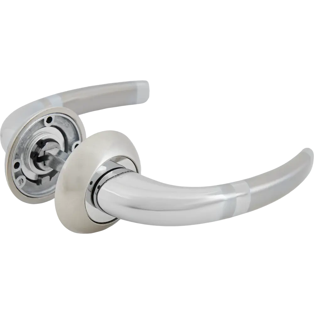 Дверные ручки Punto Arco без запирания цвет матовый никель/хром STLM-2149481