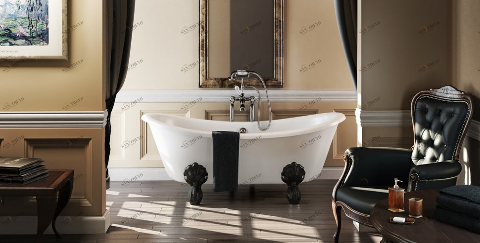 Ванна акриловая Bateau двусторонняя с ножками L1W Bateau Burlington T10F, L1W