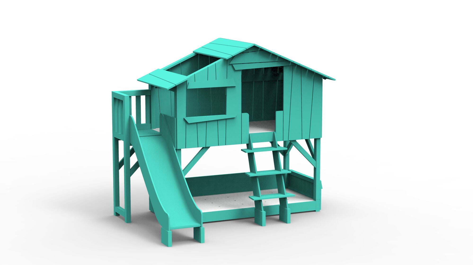 Двухъярусная кровать из МДФ с горкой и платформой Mathy by Bols TREEHOUSE BEDS &amp ARCH-00002332 - Вид №20