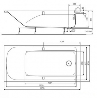 Акриловая ванна с ручками 190х90 KOLO Comfort Plus XWP1491000  - Вид №5