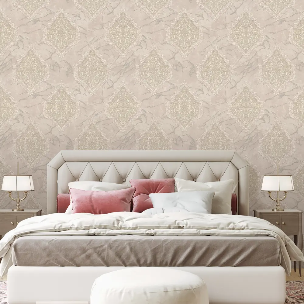 Обои флизелиновые Euro Decor Sultan бежевые 1.06 м 7135-01 89111968 STLM-2129888 - Вид №2