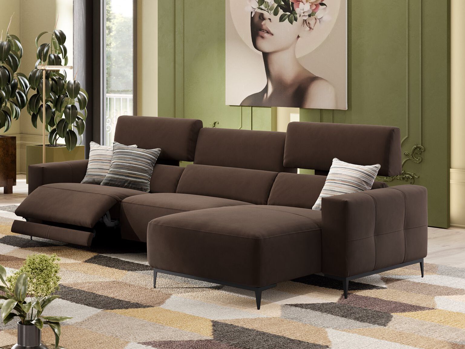 Тканевый диван с полуостровом Sofanella Толедо ARCH-00152535 - Вид №3