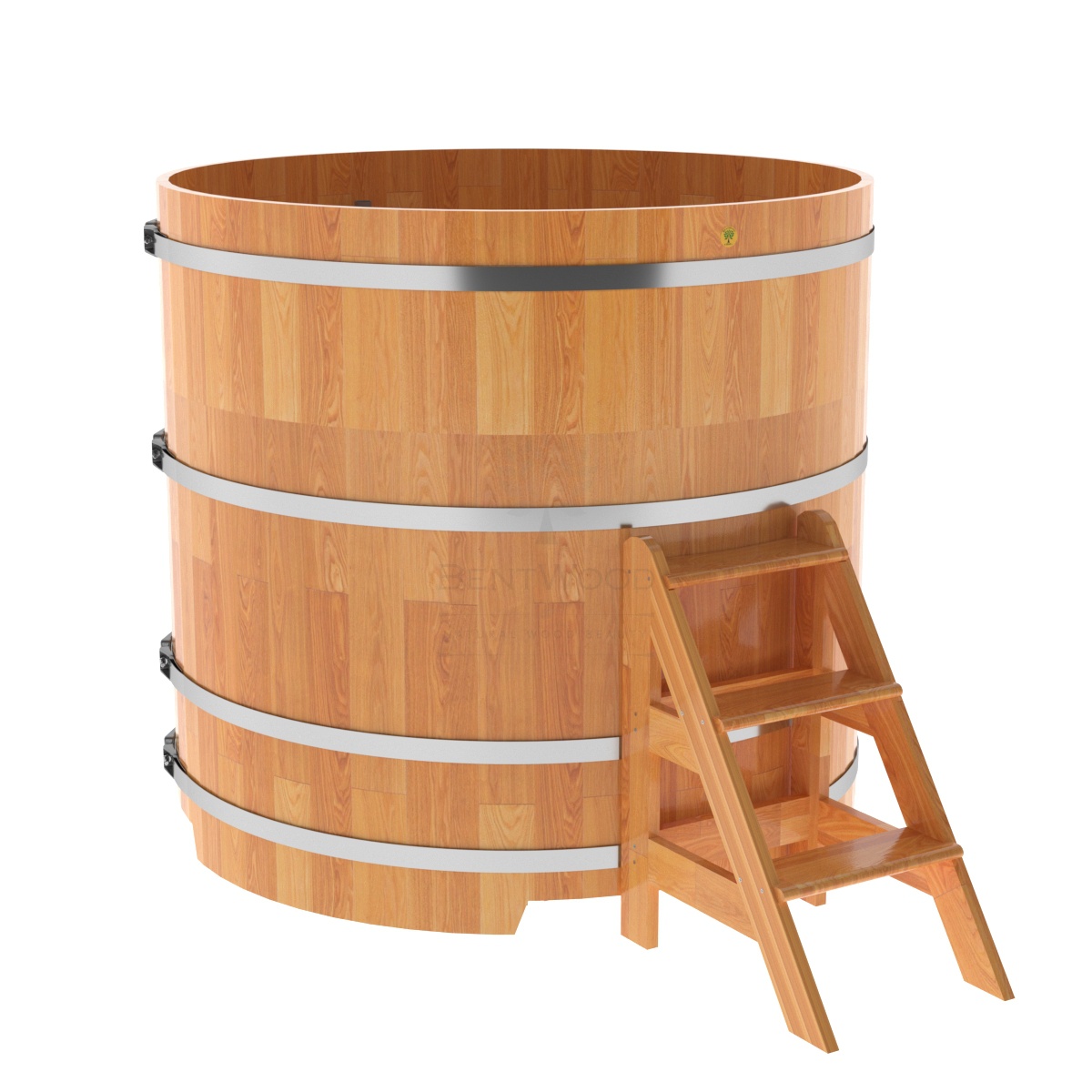 1525 Купель круглая из сращенных ламелей лиственницы d=1,50х1,4 натуральная Alyarus 