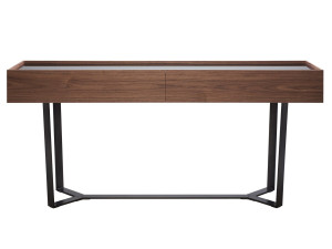 Деревянная и стеклянная консоль с ящиками