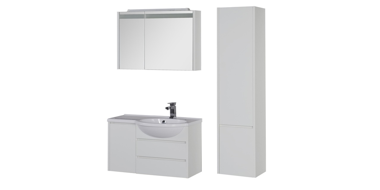 Комплект мебели Aquanet Лайн 90 R белый 00164956 - Вид №2