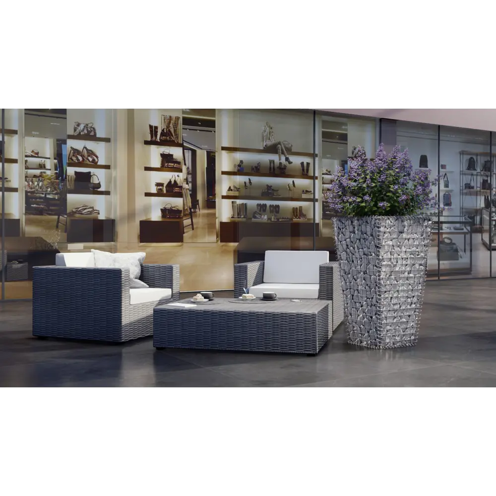 Габион-вазон 55x55x100 см оцинкованная сталь серый Santreyd STLM-2086026 - Вид №2