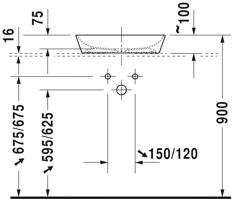 233950 Подвесная раковина настенная овальная Duravit Cape Cod белая - Вид №3