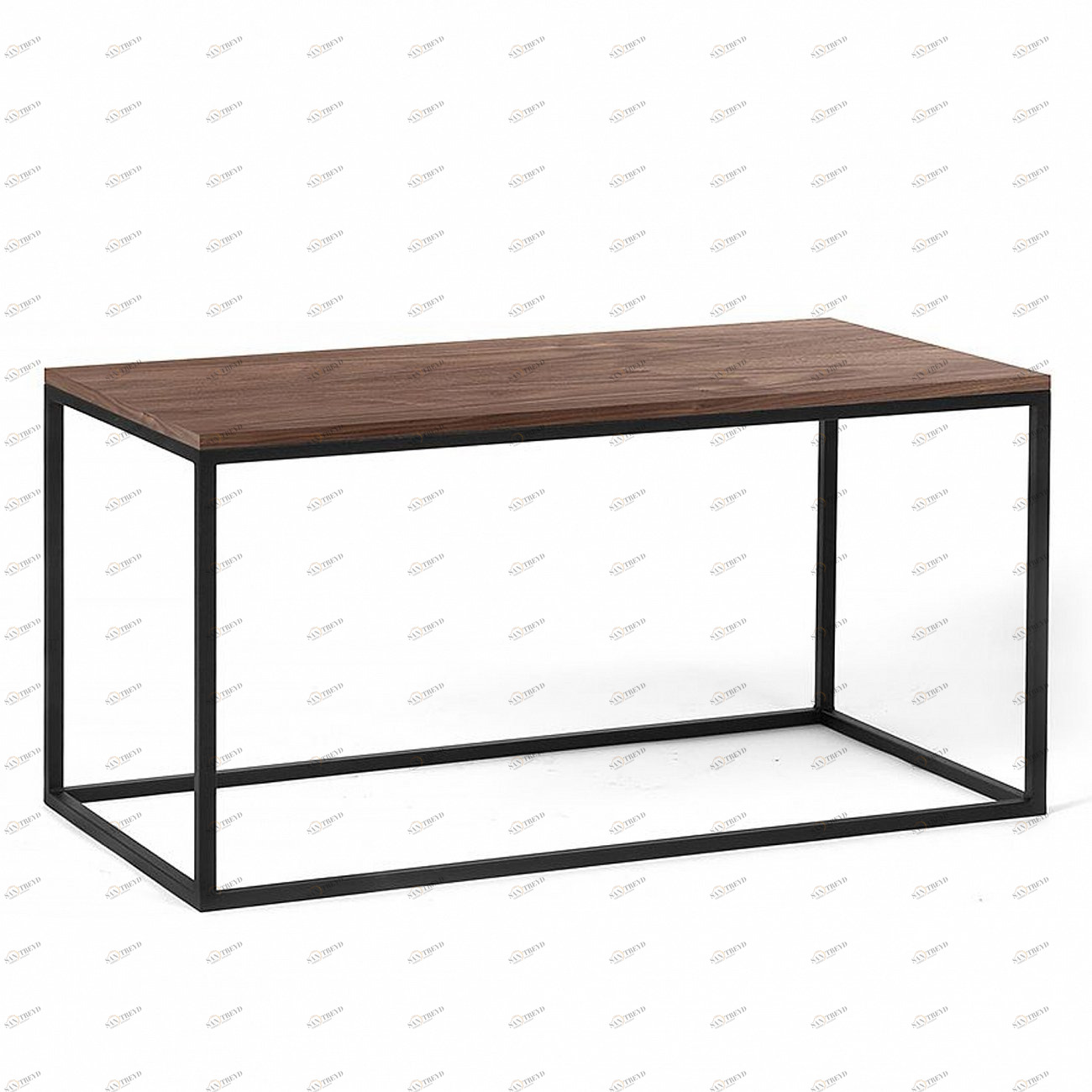 Журнальный столик прямоугольный американский орех с черными ножками 80 см Darmian black INTELLIGENT DESIGN  260967 Орех;коричневый;черный 