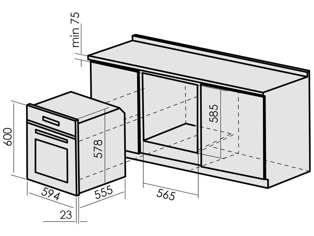 8129953 Электрический духовой шкаф MBS DE-602 черный STDN-0056463 - Вид №4
