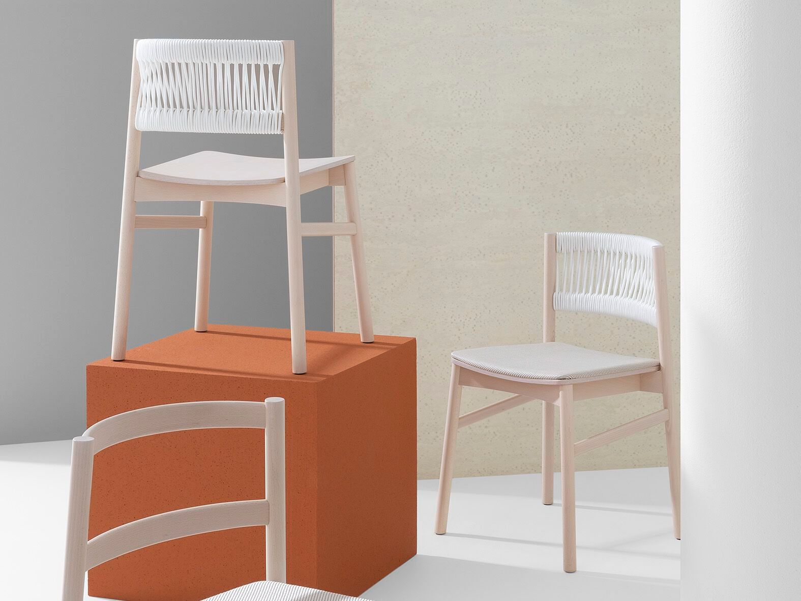 Стул из бука и морской веревки с мягким сиденьем Billiani Load ARCH-00120864 - Вид №1