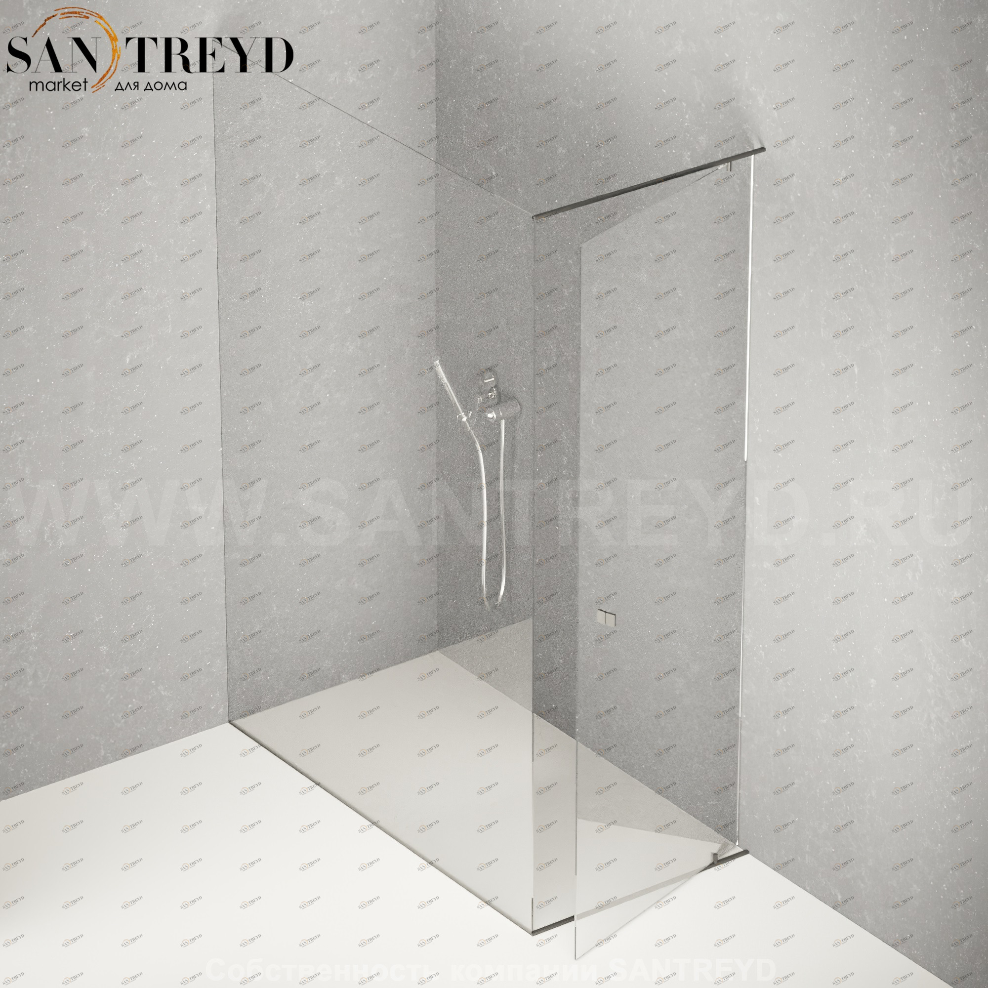 Душевое ограждение PLAN-A подрезаемое, стеклянная экстрапрозрачная перегородка с матовыми черными профилями. Размеры: длина от 70 до 100 см, глубина от 70 до 140 см Agape APLC7010070140EN