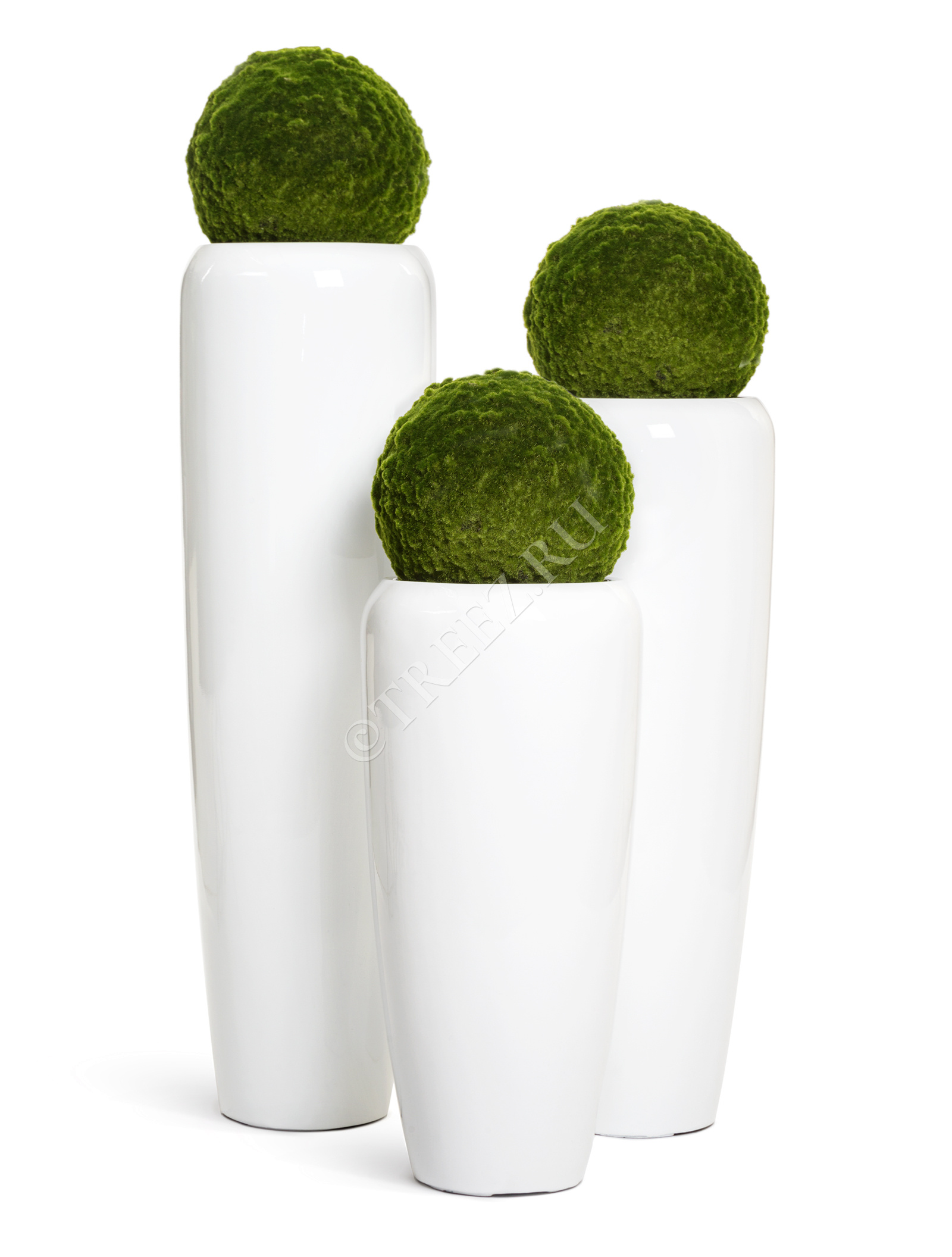 41.3320-05-036-WH-117 Кашпо  Effectory - серия Gloss - Высокий конус Design - Белый глянцевый лак Цветочная коллекция  - Вид №3