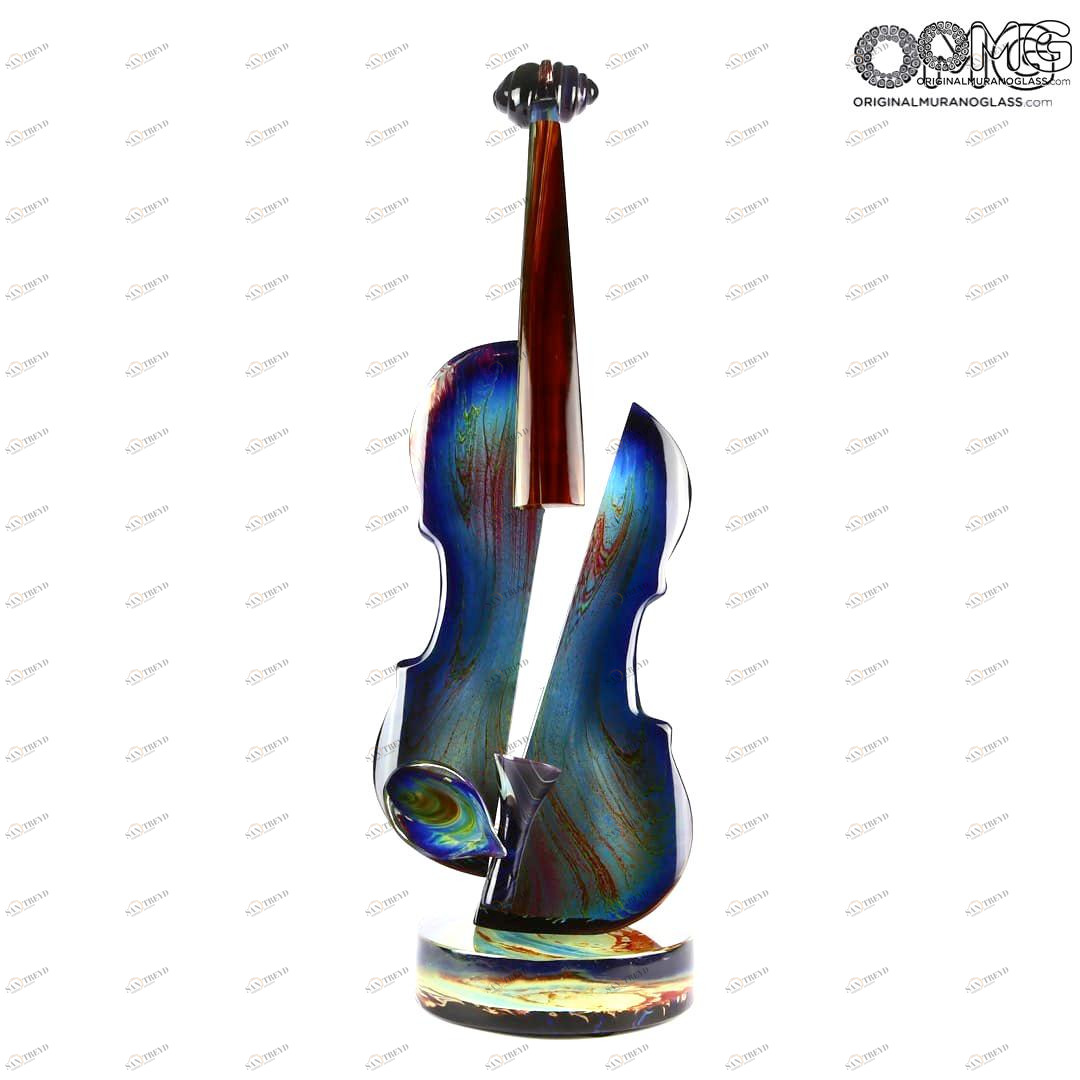 2456 ORIGINALMURANOGLASS Скульптура Скрипка из халцедона - автор Andrea Tagliapietra - муранское стекло - Original Murano Glass OMG 20 см 