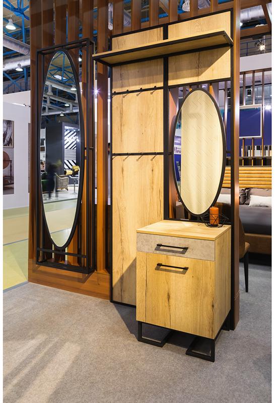 1845 Панель для прихожей с зеркалом Loft Дуб Натур R-HOME 4009302H_Натур - Вид №5