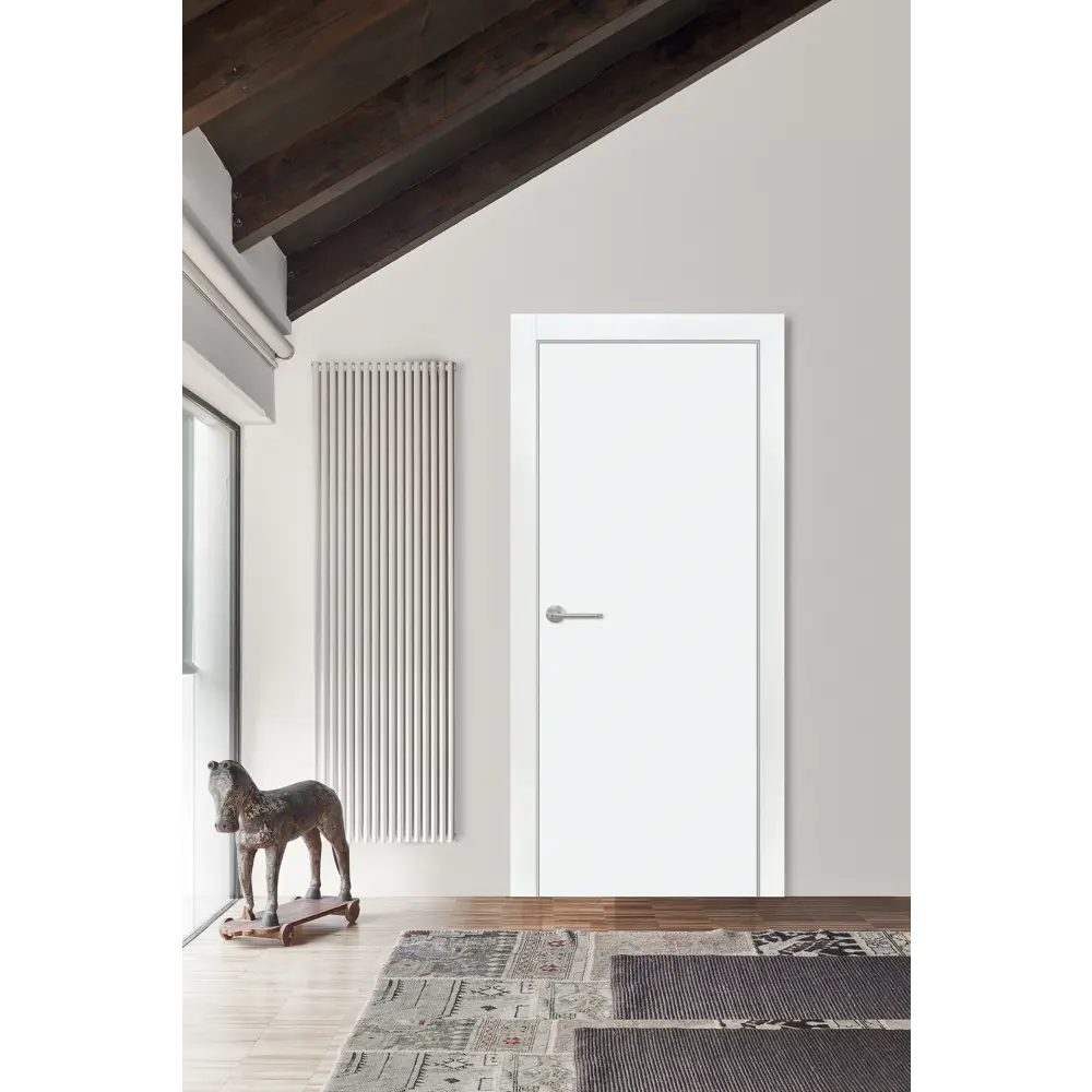 Комплект двери глухая 60x200 см финиш-бумага цвет белый без доборов ПРИНЦИП STLM-2049199 - Вид №1